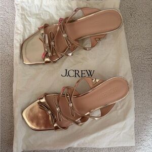 J. Crew Gold and Pink Strappy Heels